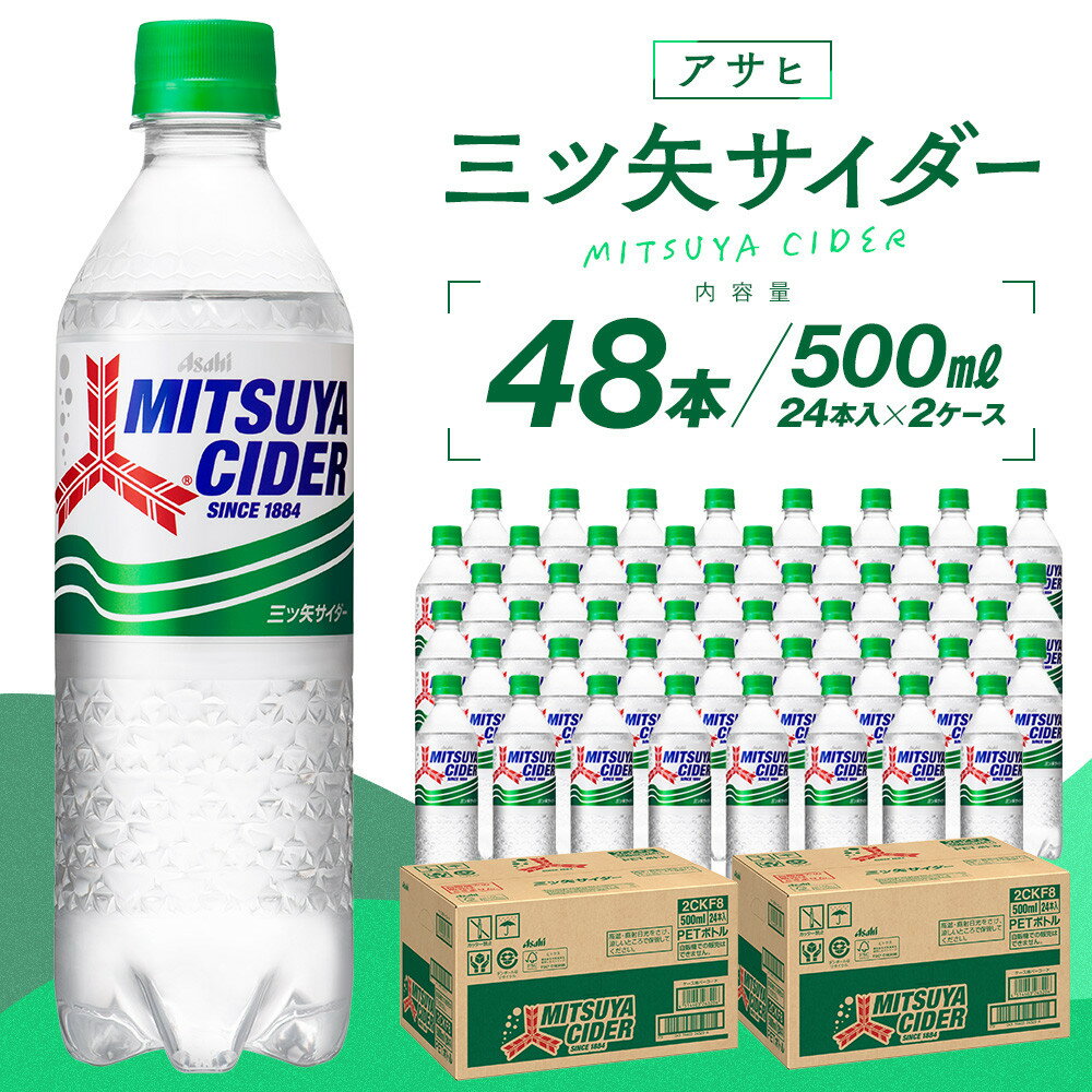 【ふるさと納税】アサヒ三ツ矢サイダー500mlPET 24本入 2ケース