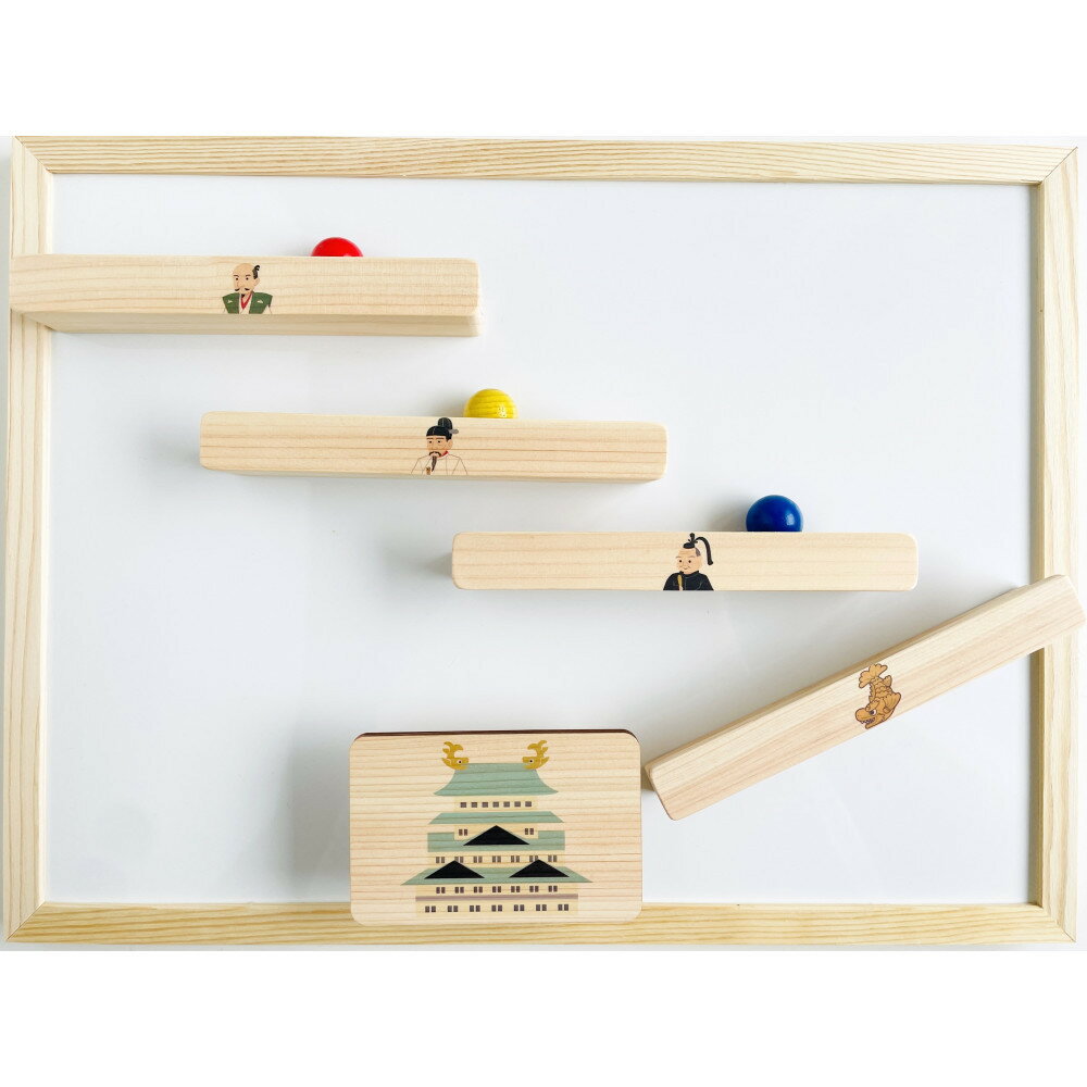 磁石でくっつくころがるクッコル なごや三英傑 天下泰平コロコロ 木のおもちゃ ボード付き