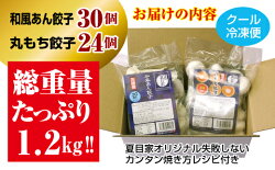 【ふるさと納税】夏目家の『和風あん餃子』30個と『丸もち餃子』24個の食べくらべセット 画像1