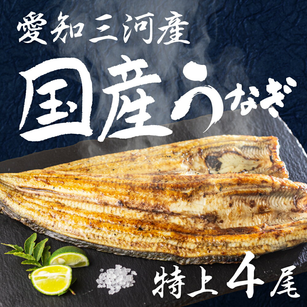【ふるさと納税】愛知県三河産　うなぎ　白焼き 4尾　国産うなぎ 鰻 タレ付 セット 厳選 ウナギ かば焼き 丑の日 高級 贅沢 ご褒美 特..