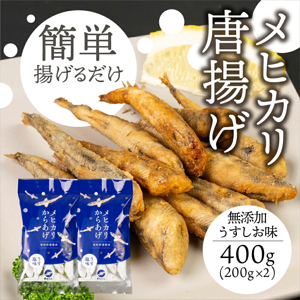メヒカリ唐揚げ 400g 無添加うすしお味(200g×2)めひかり 唐揚げ おつまみ 簡単調理 簡単 お手軽 つまみ 夕飯 おかず フライ 魚 ビール 冷凍 愛知県 豊橋市 5000円 5千円 1万円以下