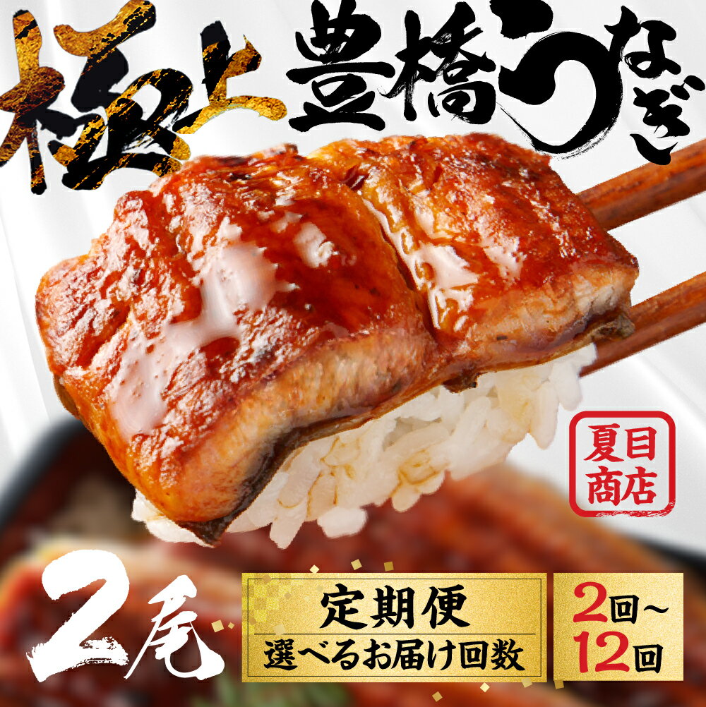 豊橋うなぎ 蒲焼 2尾 お届け回数 選べる 定期便 2回 4回 6回 12回 夏目商店 蒲焼 国産 国産うなぎ 蒲焼 長焼 ウナギ 鰻 長蒲焼 豊橋うなぎ ひつまぶし うなぎ 冷凍 丑の日 惣菜 unagi ランキング 1位 期間限定 高級 愛知 三河 長蒲焼 1年 定期 送料無料