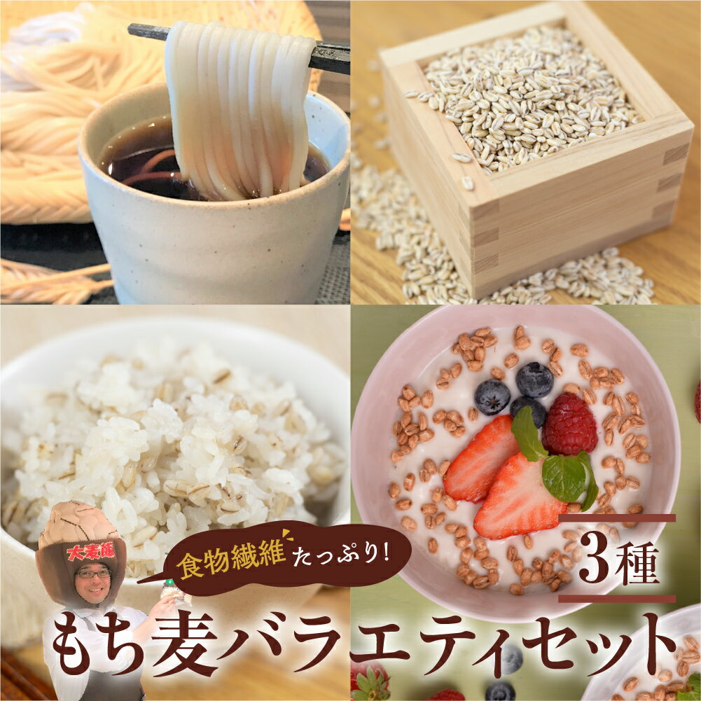 【ふるさと納税】国産 スーパーもち麦 いろいろ楽しいバラエティセット ( 国産スーパー もち麦 /もち麦 うどん /もち麦 シリアル) 腸活