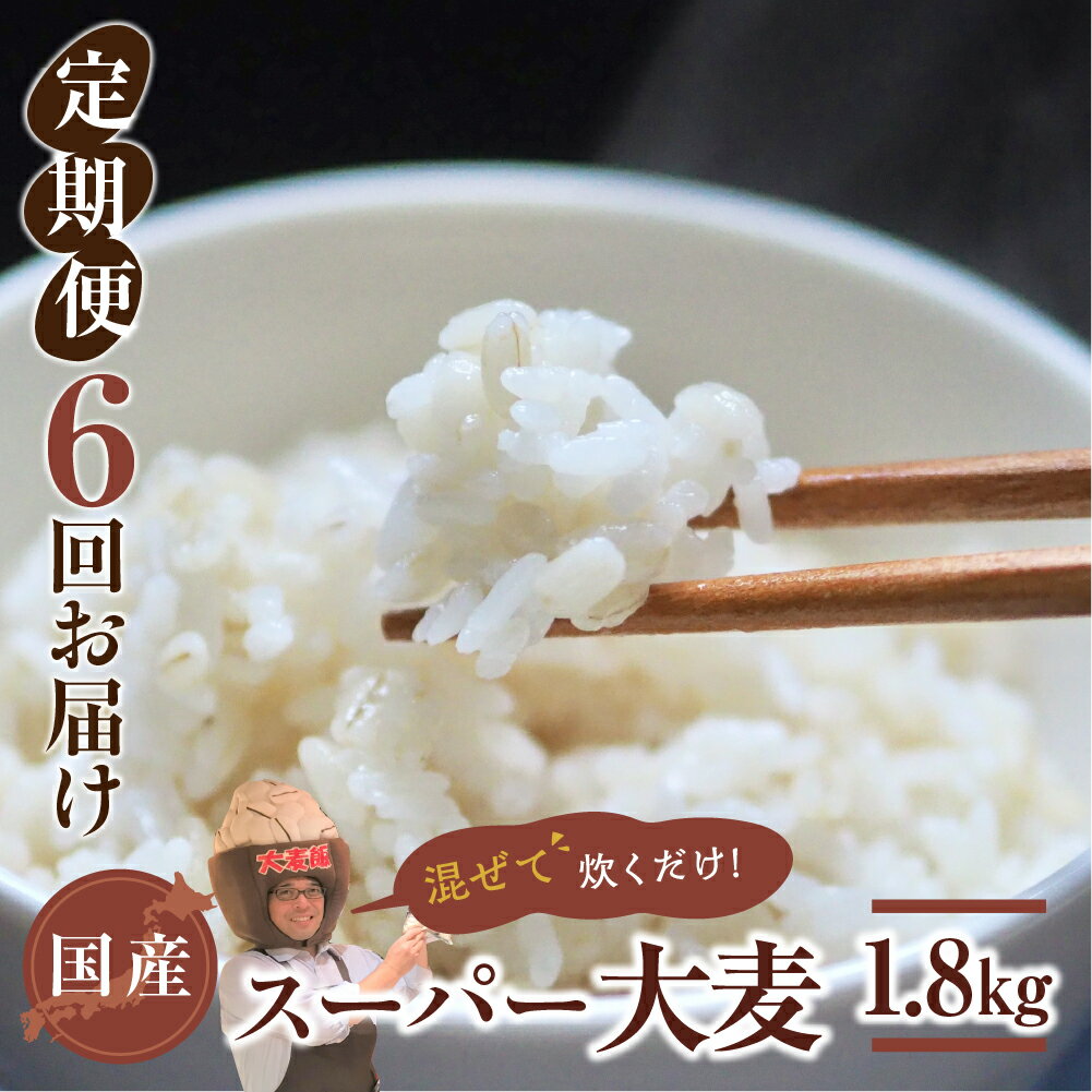 【ふるさと納税】国産スーパー 大麦 6回定期便 (1.8kg × 6)計10.8kg 月に1回お届け 食物繊維 たっぷり 大麦 麦 麦ごはん 麦味噌 麦みそ 混ぜて炊くだけ 雑穀米 健康 定期便 6回 愛知県 豊橋市 47000円