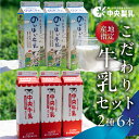 【ふるさと納税】 中央製乳 こだわり 牛乳セット 2種6本 1L 計6L 牛乳 ミルク 成分無調整 牛乳 新鮮 生乳100%使用 愛知産生乳限定 大容量 給食 愛知県産 国産 牛乳 送料無料