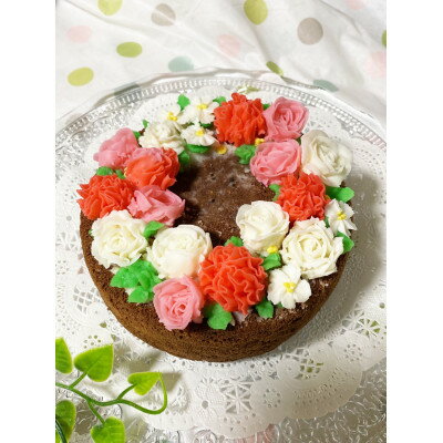 【ふるさと納税】あんフラワーケーキ 5号【配送不可地域:離島】【1321035】