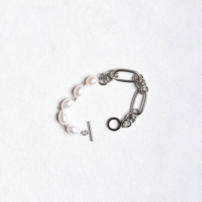 pearl bracelet silver men's