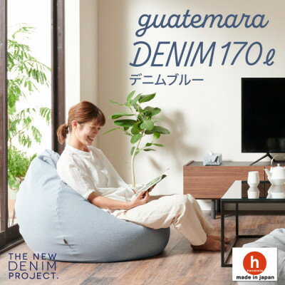 【ふるさと納税】ハナロロのビーズクッション グアテマラデニムオニオン 170L カバーセット(デニムブルー)【1352385】