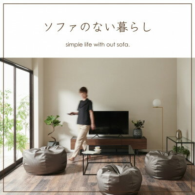 【ふるさと納税】ハナロロのビーズクッション シルクレザーオニオン80L カバーセット シルキーホワイト【1359707】 [2]