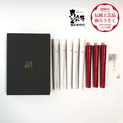 朱10匁(17cm)8本箱入り 国内産ハゼの実蝋を100%使用[伝統工芸品 和ろうそく]全工程手作り