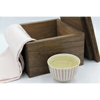 茶具+CHAGUTASU「KUMU茶箱」風呂敷(桜色)×茶碗(薄紫)×茶箱(ウォールナット)