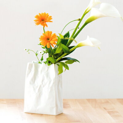 【せともの 花瓶】ニュークリンクルスーパーバッグ#1 花器 紙袋みたいな花器 小松誠デザイン【1225790】