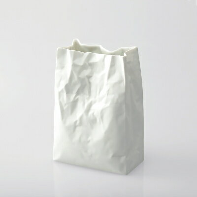 【ふるさと納税】【せともの 花瓶】ニュークリンクルスーパーバッグ#1 花器 紙袋みたいな花器 小松誠デザイン【1225790】