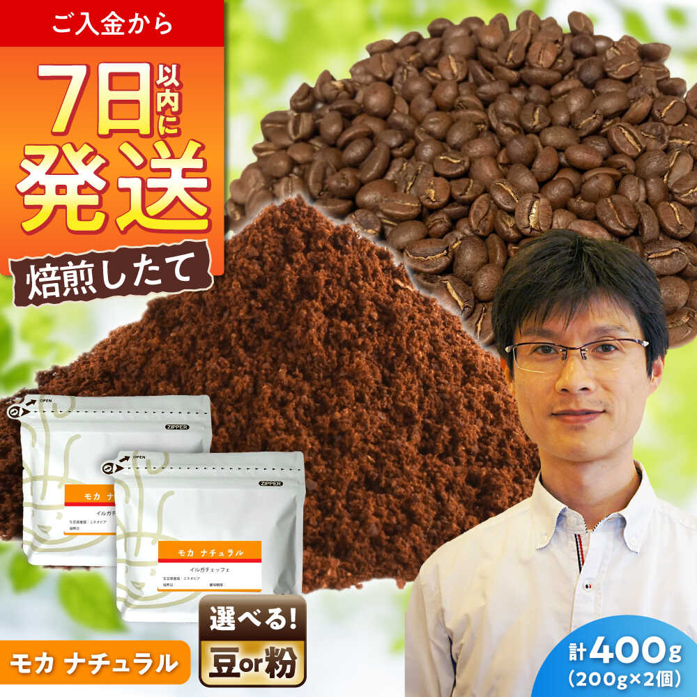 【ふるさと納税】モカコーヒー ナチュラル　200g×2 / 珈琲 コーヒー モカ / 瀬戸市 / Coffee　SAKURA[BBAB126]