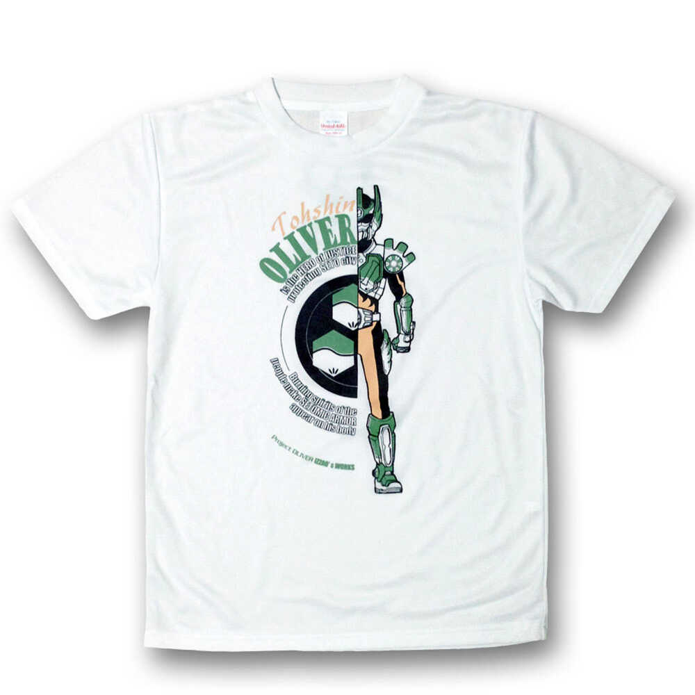 【ふるさと納税】陶神オリバーTシャツ(Mサイズ)+缶バッジセット / Tシャツ ティーシャツ 陶神オリバー 缶バッジ ヒーロー ご当地 キャラクター / 瀬戸市 / IZZAO's WORKS[BBAO005]