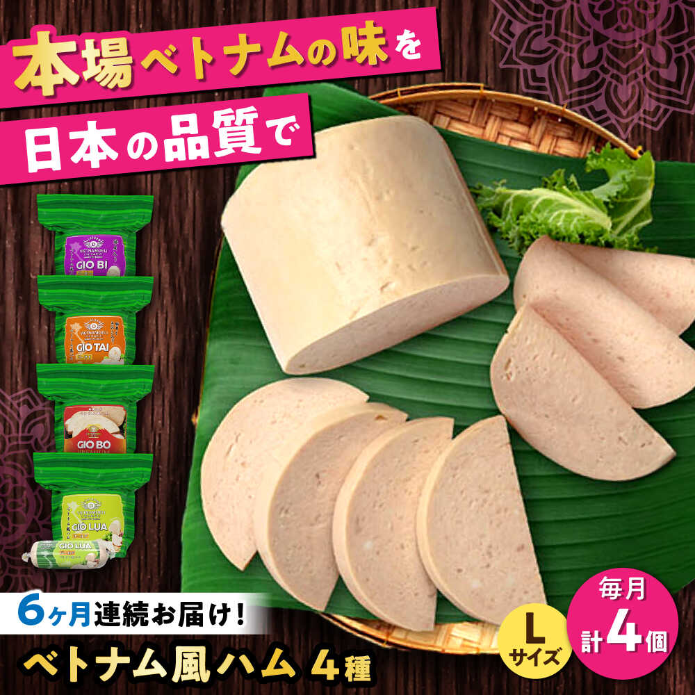 【ふるさと納税】【全6回定期便】ベトナムハム Lサイズ 4種セット / ハム はむ ベトナム ベトナム料理 / 瀬戸市 / 株式会社フードフォ..
