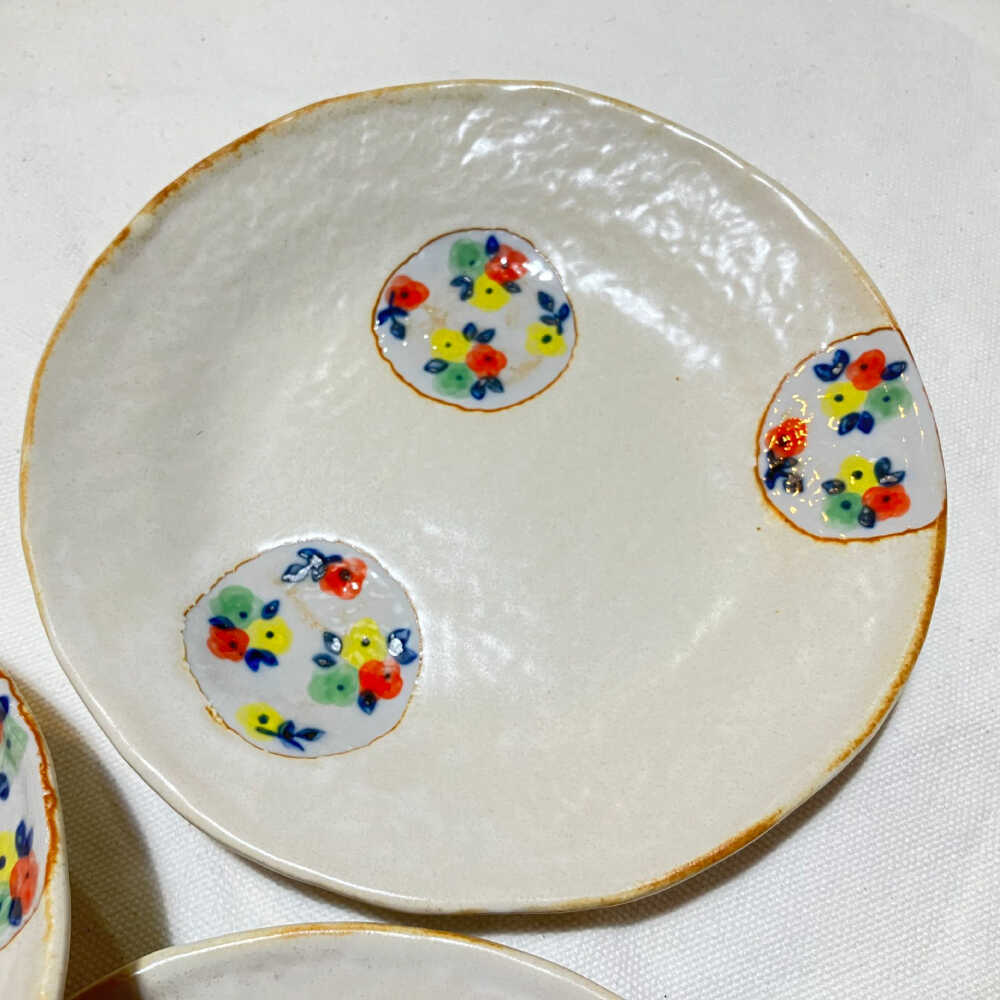 【ふるさと納税】【瀬戸焼】丸紋花 取り皿5点セット 15cm【まるたか水野コーポレーション】 / 食器 皿 取り皿 陶器[BBBF012]