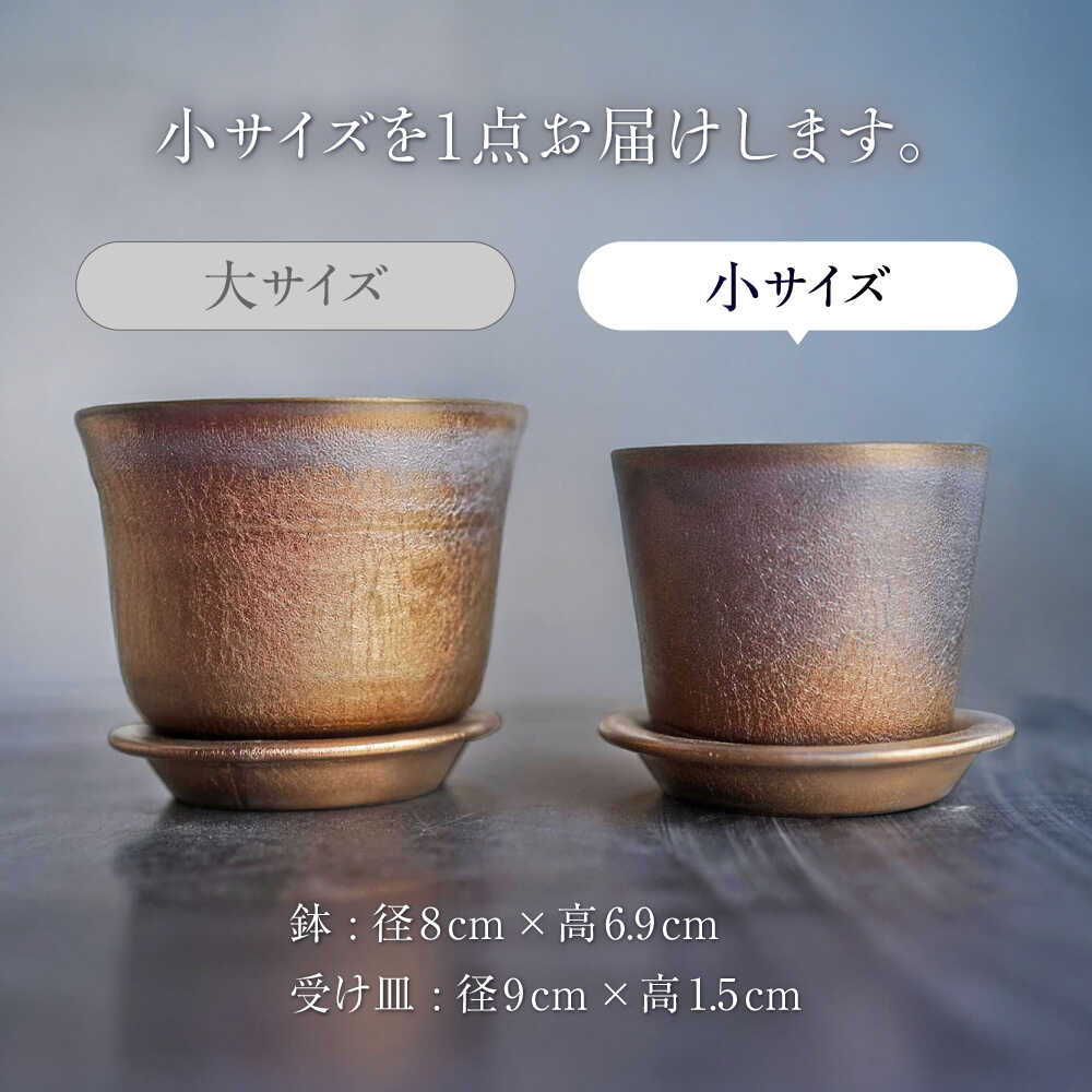 【ふるさと納税】【瀬戸焼】 植木鉢 ブラックゴールド 小サイズ 1点 / 瀬戸市 / 【文山製陶所】 / 植木鉢 陶器 プランター 植物 鉢[BBCG001]