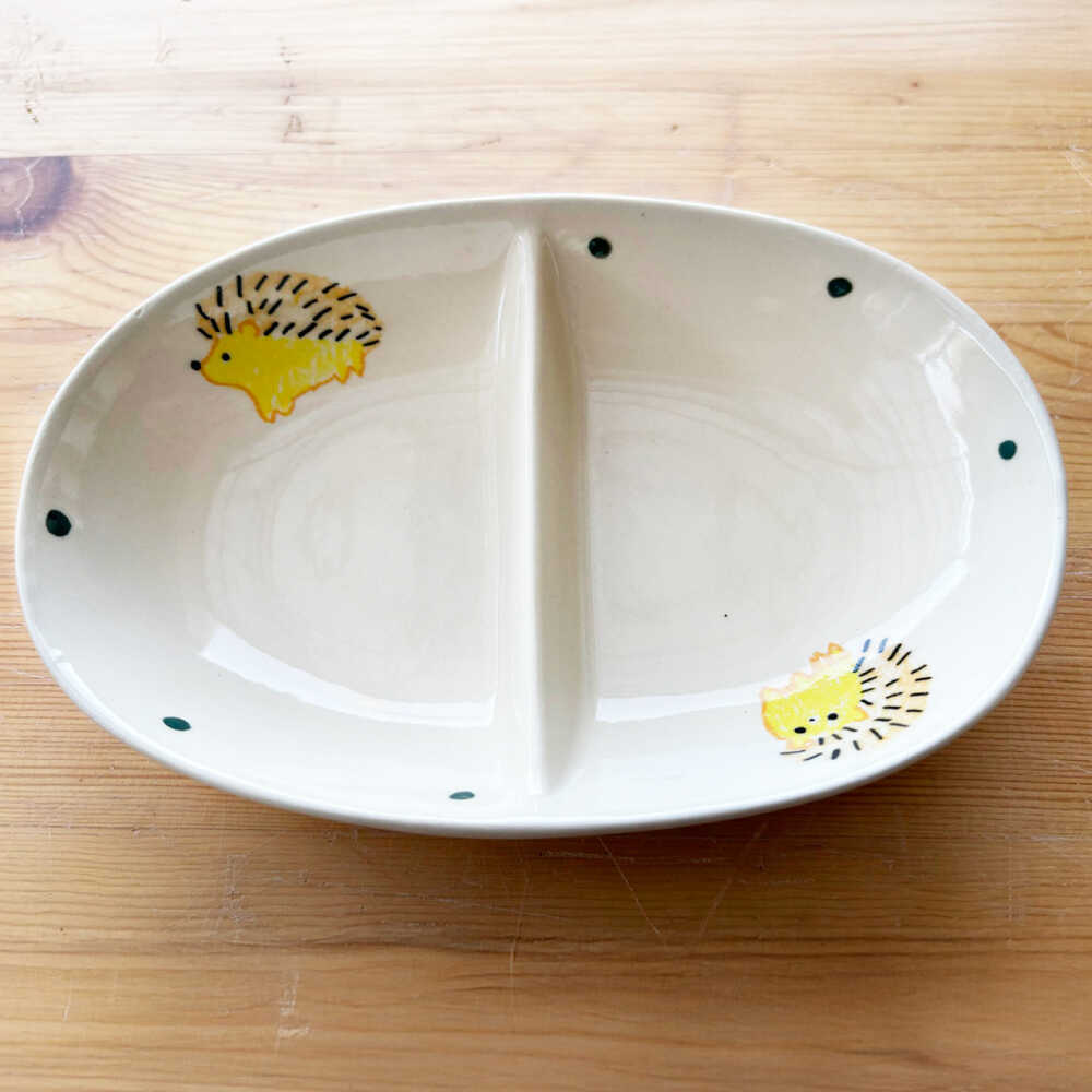 【ふるさと納税】【瀬戸焼】子供用食器5点セット（はりねずみ） 贈答品対応【窯元SOUSEN】/食育 子育て ギフト[BBCQ005]