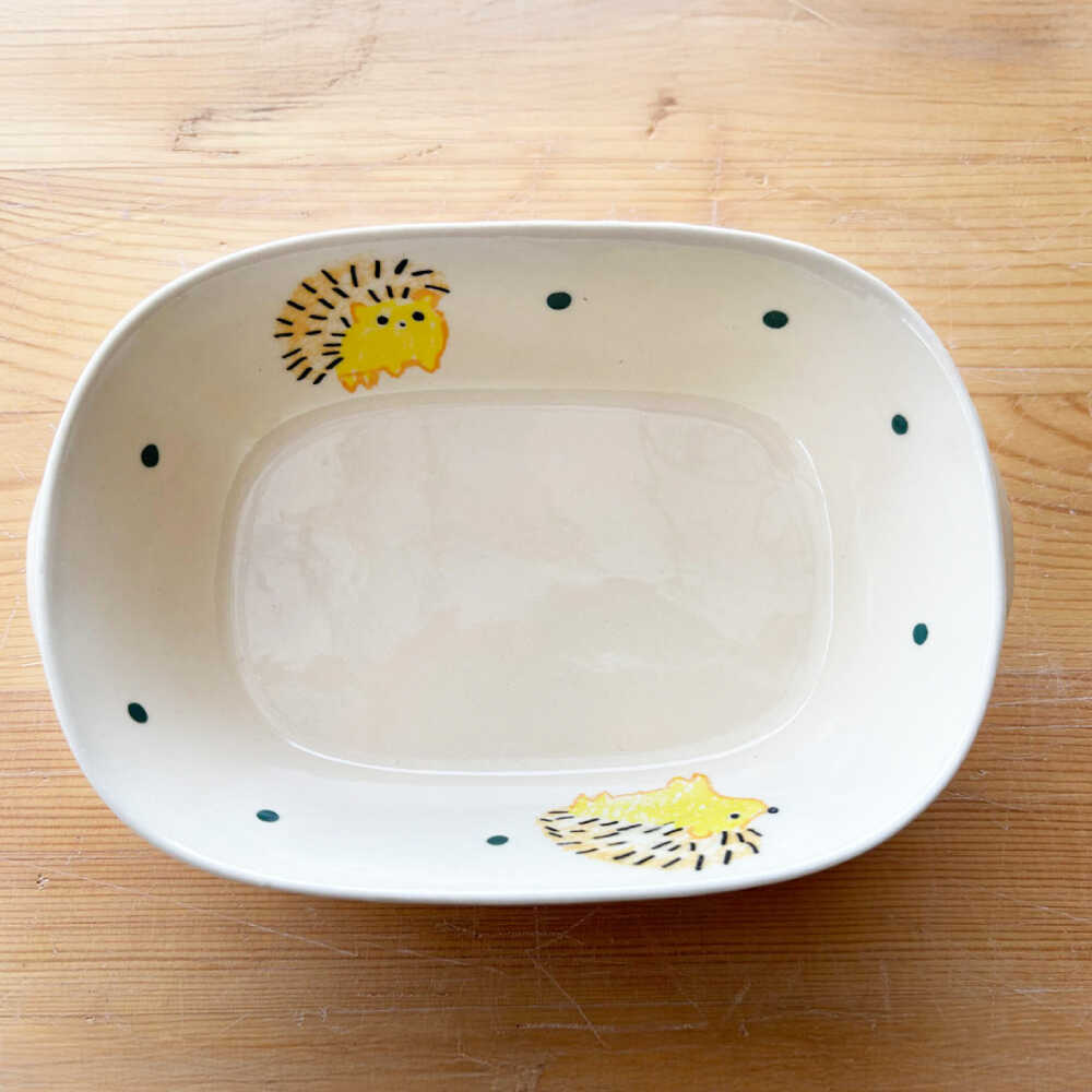 【ふるさと納税】【瀬戸焼】子供用食器5点セット（はりねずみ） 贈答品対応【窯元SOUSEN】/食育 子育て ギフト[BBCQ005]