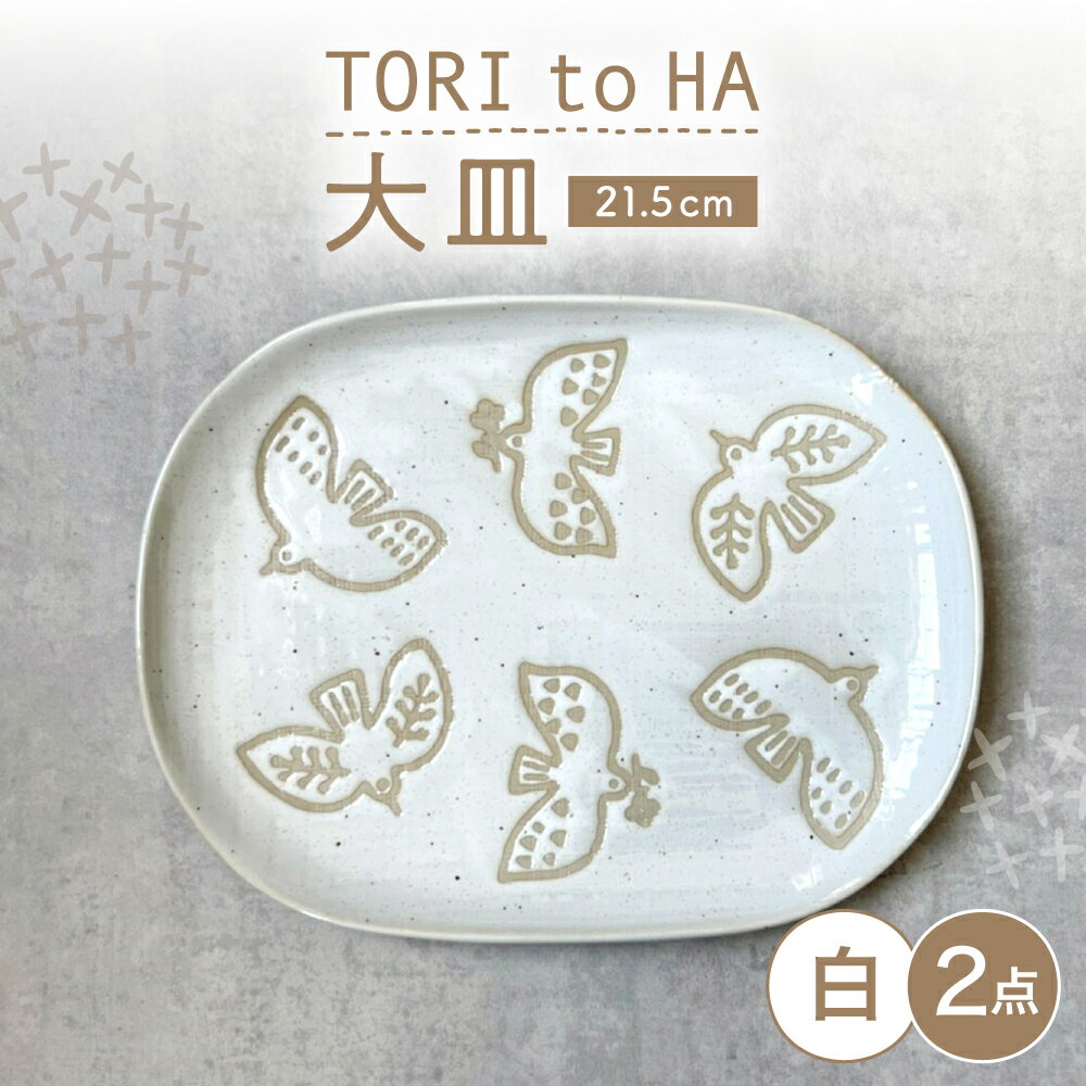 Rakuten - 【ふるさと納税】【瀬戸焼】 TORI to HA 大皿 プレート 2枚 (白) 【カネ三商店】 / 食器 皿 プレート ギフト / 瀬戸市[BBDD055]