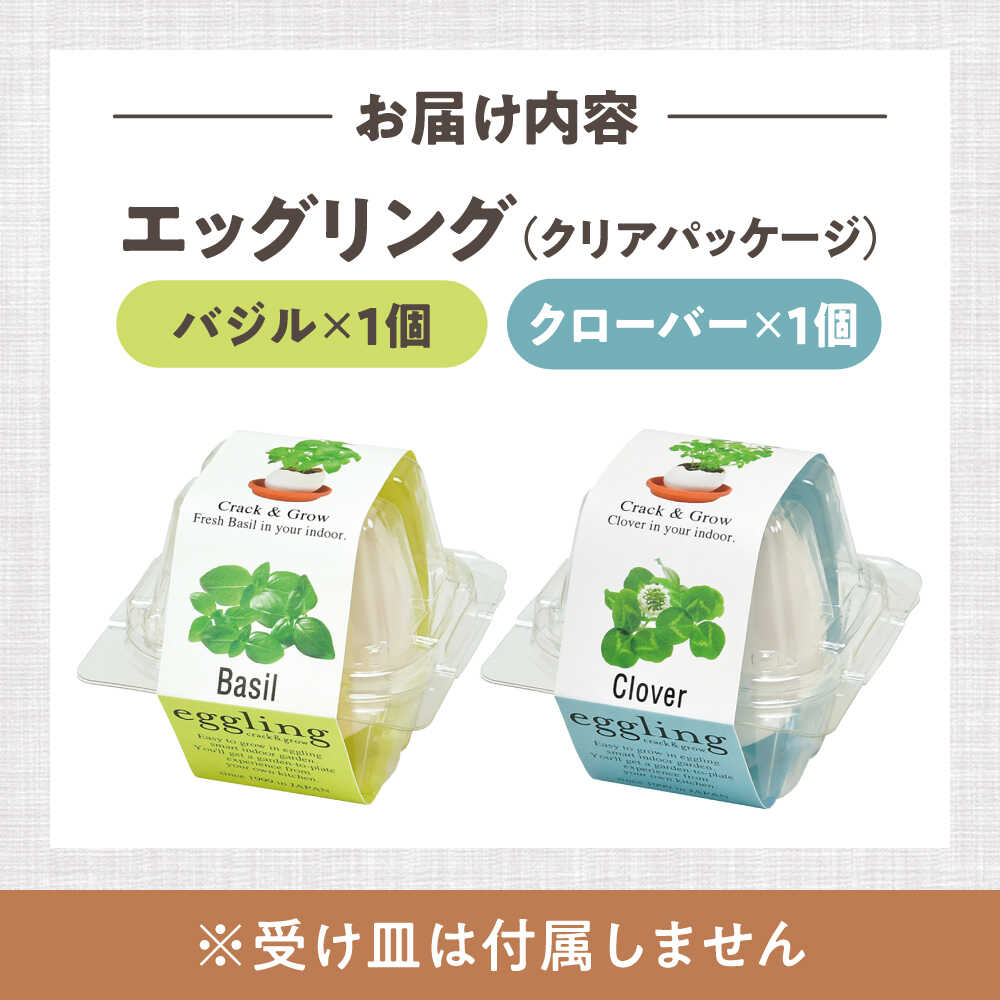 【ふるさと納税】エッグリング クリアパッケージ 2個（バジル、クローバー） / 栽...