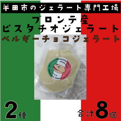 ブロンテ産ピスタチオ&ベルギーチョコジェラート8個セット[配送不可地域:離島]