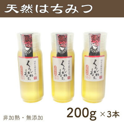 【ふるさと納税】竹内養蜂の蜂蜜1種(くろがねもち3本) 各200g プラスチック便利容器【1488852】