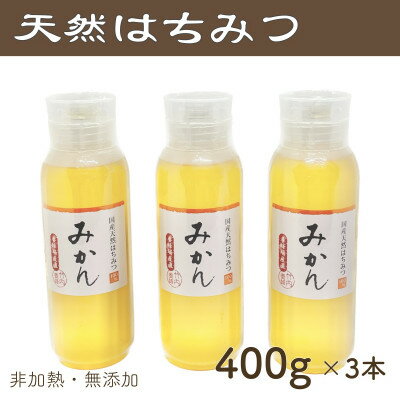 13位! 口コミ数「0件」評価「0」竹内養蜂の蜂蜜1種(みかん3本) 各400g プラスチック便利容器【1488860】