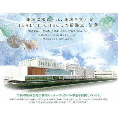 【ふるさと納税】エグゼクティブ コース 受診券 1名様分 約120分 半田市医師会健康管理センター【1492631】