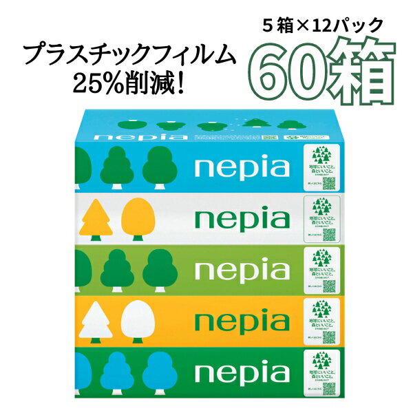 【ふるさと納税】 ネピアティシュ フィルムレス 120組 5箱×12パック ネピア ティッシュ テイシュ ティッシュペーパー nepia 箱ティッシュ 箱 ボックス ボックスティッシュ 日用品 消耗品 フィルムレス 花粉症 全国 発送 環境にやさしい 備蓄 防災 やわらかい 一人暮らしのサムネイル