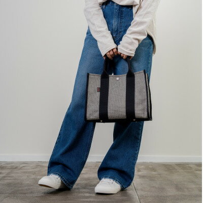 三河木綿刺子織 sasicco スクエアトートM 消防刺子