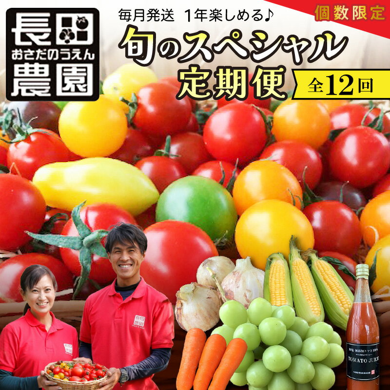 3位! 口コミ数「3件」評価「5」個数限定 毎月発送!1年楽しめる長田農園 旬のスペシャル定期便 トマト 定期便 ミニトマト 定期便 トマトジュース 野菜 野菜生活 野菜 定･･･ 