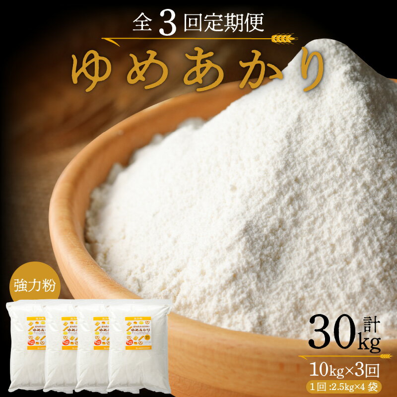 【ふるさと納税】 定期便 3回 愛知県産 パン用 小麦粉 ゆめあかり 10kg 2.5kg × 4袋 強力系小麦粉 3ヶ月ドーナツ アメリカンドッグ ピザ 中華麺用 小麦 もっちり食感 チャック付き 愛知県 碧南市 送料無料のサムネイル