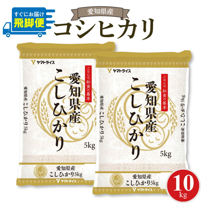 55位! 口コミ数「3件」評価「5」愛知県産コシヒカリ 10kg(5kg×2袋)　安心安全なヤマトライス お米 弁当 おにぎり 食品 食べ物 常温 お取り寄せ 送料無料 愛知県･･･ 