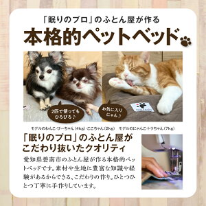 【ふるさと納税】ベッド 大きめ ペット用 羽毛 クッションベッド セット たっぷり リアルダウン使用 犬 猫 大好き 選べる 専用カバー ペットベッド モカブラウン グレー ミニタリーグリーン ジーンズ調ブルー 送料無料