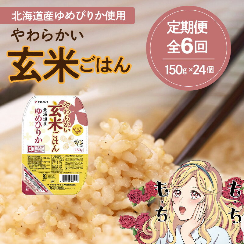 定期便 全6回 玄米 ご飯 パックライス 150g × 24 個 北海道産 ゆめぴりか 保存食 キャンプ 非常食 防災 ヤマトライス 大和産業 お取り寄せ お取り寄せグルメ 送料無料 愛知県 碧南市