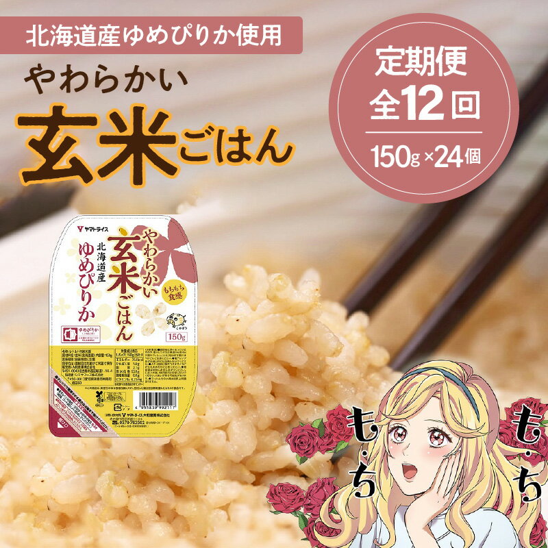 定期便 全12回 玄米 ご飯 パックライス 150g × 24 個 北海道産 ゆめぴりか 保存食 キャンプ 非常食 防災 ヤマトライス 大和産業 お取り寄せ お取り寄せグルメ 送料無料 愛知県 碧南市