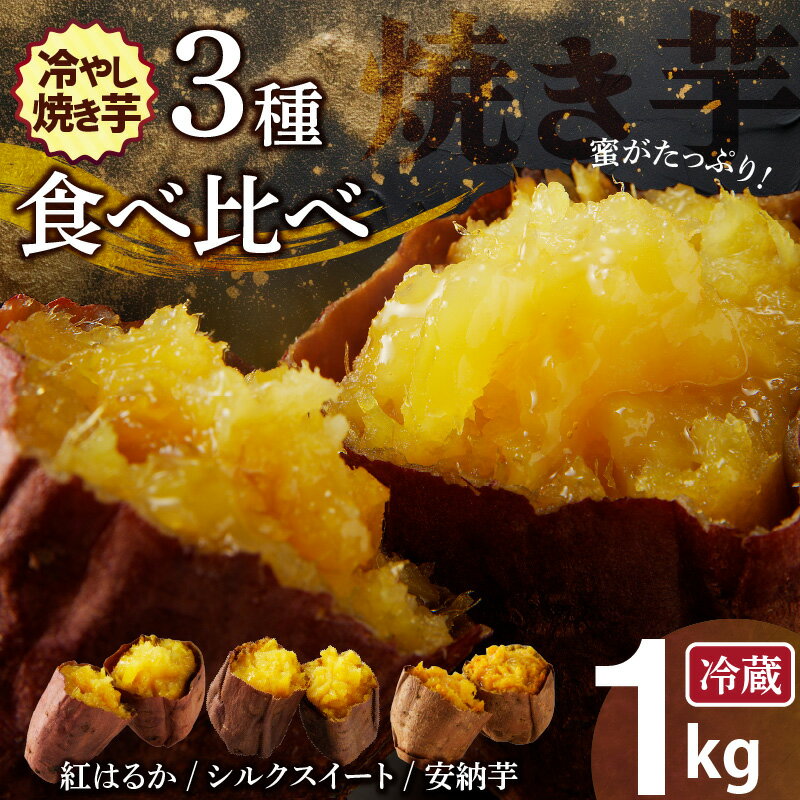 焼き芋 蜜たっぷり！冷やし焼き芋 ひえひえ君 3種食べ比べ 約1kg 芋スイーツ