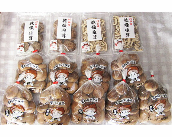 【ふるさと納税】No.064 おがっしい【刈谷市小垣江産】生椎茸・乾燥椎茸セット 計約2820g / しいたけ シイタケ 乾物 肉厚 送料無料 愛知県