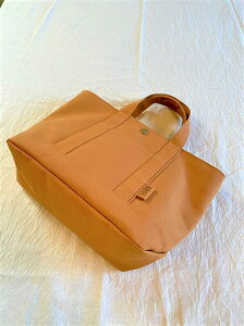 【ふるさと納税】H022-24.帆布トートバッグ（キャメル）/かばん 鞄 茶色 レディース メンズ 内ポケット付き マチあり 手作り