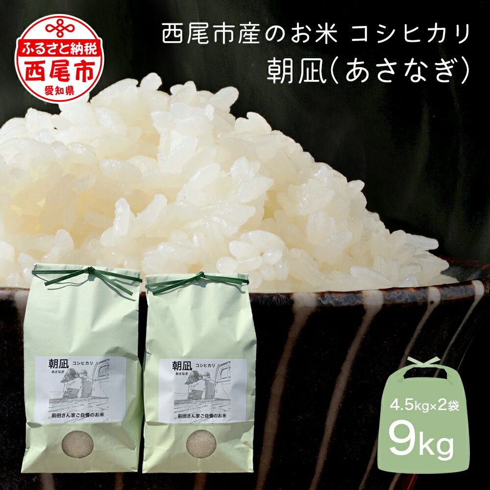 【ふるさと納税】令和5年産 西尾市一色町のお米 コシヒカリ 朝凪 (あさなぎ) 9kg M074-15 / 精米 9キロ 4.5kg×2袋 こしひかり 国産米 国内産 日本産 愛知県産 MB