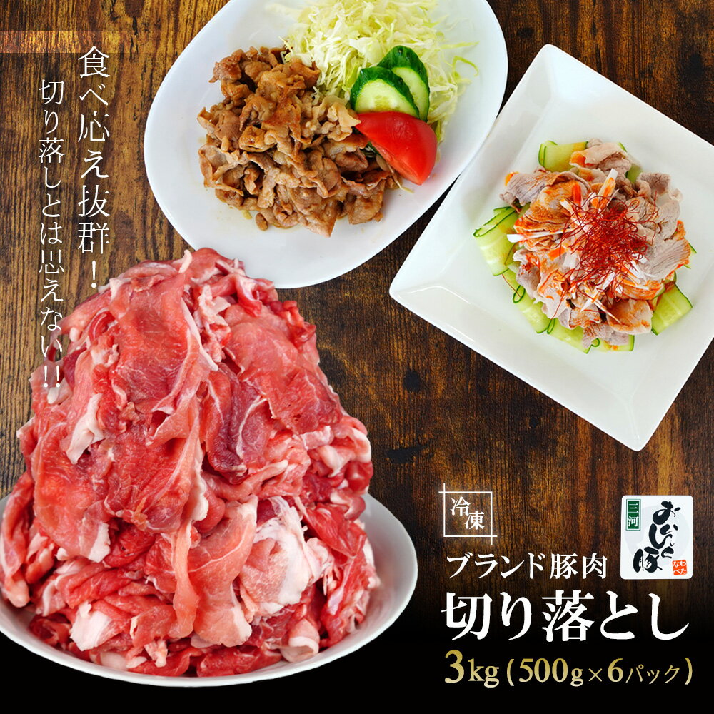 【ふるさと納税】T014-16「三河おいんく豚」モモ・カタ切り落し3kg 国産 豚肉 愛知県産 切り落とし 冷凍 小分け MB