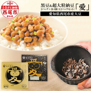 【ふるさと納税】T067 愛知県 西尾市産 超大粒納豆・黒豆納豆「愛」12pセット 国産 日本産 おかず なっとう 国産大豆使用 中粒【冷蔵便】MB