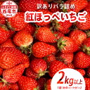 【ふるさと納税】訳ありバラ詰め いちご (紅ほっぺ) 1kg以上×2箱 O048【発送期間：2024年3月1日～2024年5月15日】【冷蔵便】/ 果物 フルーツ 愛知県産 西尾市産 国産 イチゴ いちご 苺 大容量 食品 訳アリ お徳用 2キロ 2kg MB