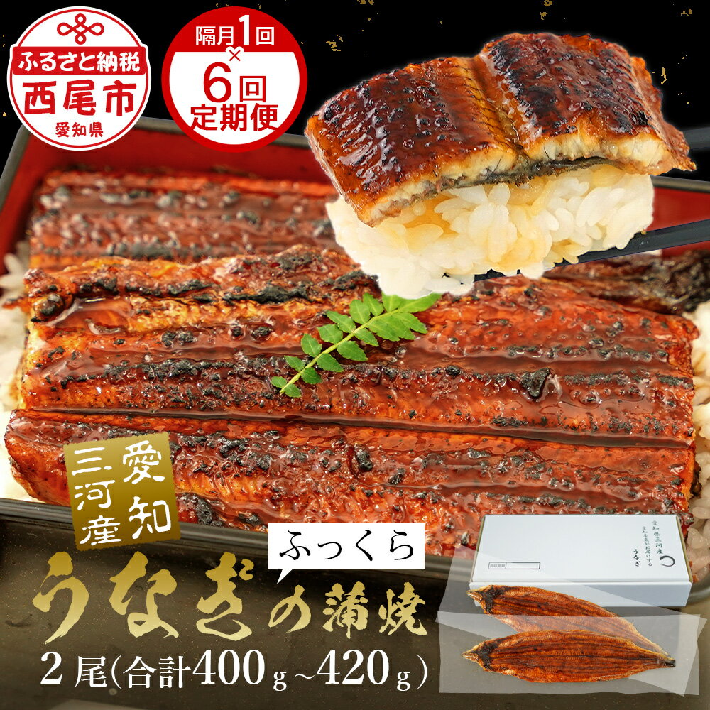 【ふるさと納税】【定期便】うなぎ 西尾 三河産 うなぎ 超特大 蒲焼き 2尾 合計400～420g 6回 隔月1回 1年間 A133-102【冷凍便】うなぎ 国産 西尾市 日本産 愛知県産 鰻 特大 タレ付き たれセ…