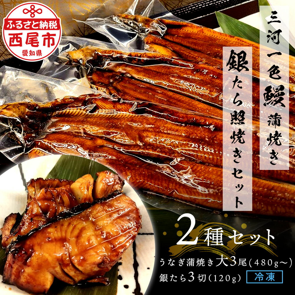 【ふるさと納税】三河一色鰻 (大サイズ) 蒲焼き3尾 + 銀たら照焼き 3切れセット F026【冷凍便】 / 蒲焼き 照り焼き テリヤキ 惣菜 ギンダラ 国産うなぎ ウナギ 鰻 愛知県 西尾市 三河一色産 タレ付き たれセット かば焼き 肝 肝焼き 銀鱈 銀だら 魚 切り身 MB