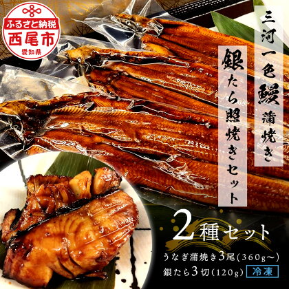 三河一色鰻 (中サイズ) 蒲焼き3尾 + 銀たら照焼き 3切れセット F029【冷凍便】 / 蒲焼き 照り焼き テリヤキ 惣菜 ギンダラ 国産うなぎ ウナギ 鰻 愛知県 西尾市 三河一色産 タレ付き たれセット かば焼き 肝 肝焼き 銀鱈 銀だら 魚 切り身 MB