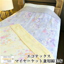 【ふるさと納税】G0526 安心安全の証 エコテックス 衿付 マイヤー タオルケット (EK8200) 綿100% コットン 蒲郡 パープル ベージュ お昼寝 夏 花柄