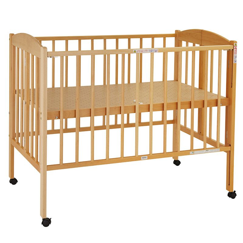 【ふるさと納税】カトージ 日本製折りたたみベビーベッドハイタイプ（ナチュラル）｜カトージ KATOJI ブランド 子育て お昼寝 子ども 子供 おしゃれ 赤ちゃん ベビー ベビー用品 ベビーベッド ベッド ハイシート 家具 かわいい 日本製 折りたたみ ストッパー スライド